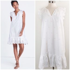 Madewell | NWT Eyelet Shift Ruffle Garden Dress